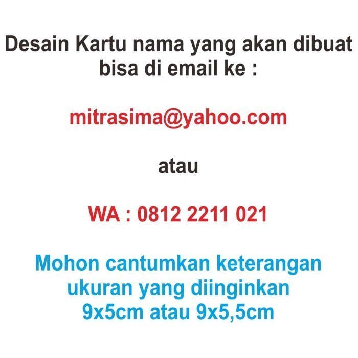 

Kartu nama cetak 2 muka full colour bahan AC360 tebal - Laminating Doff, Kotak biasa