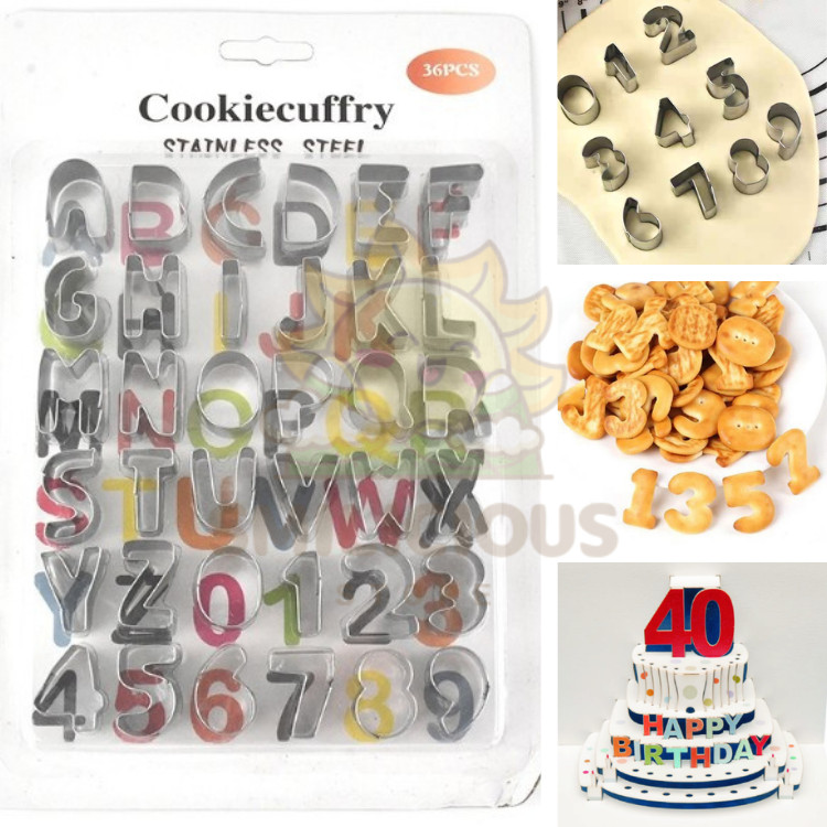 Isi 36pcs Pemotong Fondant Kue Kering Stainless Cookies Cutter Biskuit Garnish Hiasan Tumpeng Model 