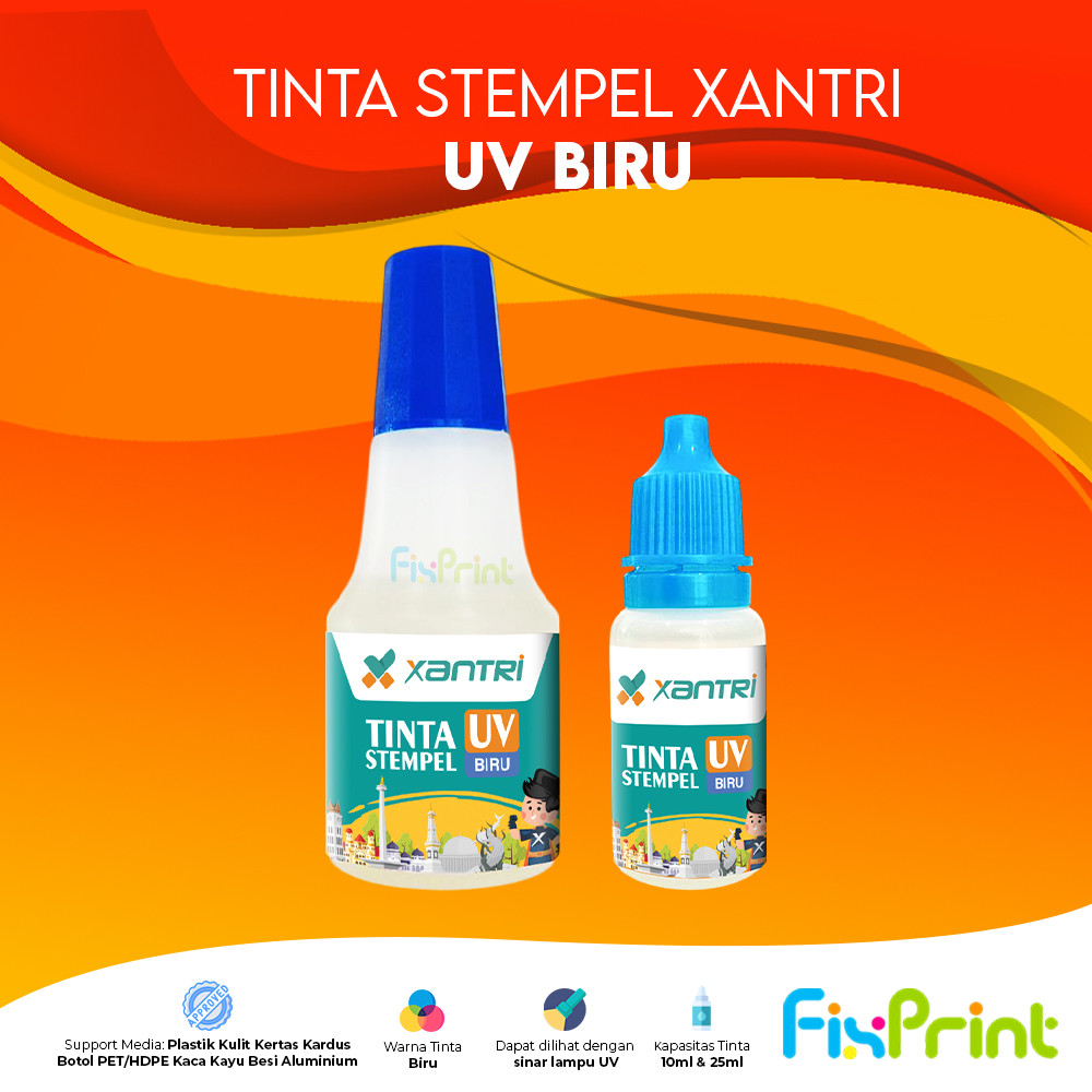 

Tinta Stempel UV Xantri Original Biru 25ml 10ml Stemp Ink Secure Mark Blue 10ML 25ML