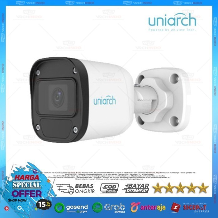UNIARCH IPC-B122-PF28 - IP Camera 1080P, Kamera Keamanan Berkualitas, Original Camera 