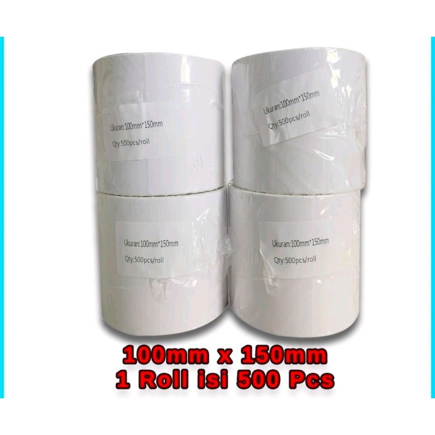 

KERTAS PRINT RESI LABEL STIKER THERMAL 100X150 MM 500PCS A6