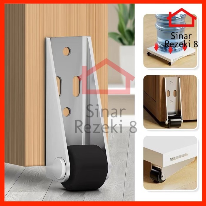 Roda Peninggi Pintu / Penopang Bawah Meja Sliding Door Geser Kursi Meja Galon Lemari Roller