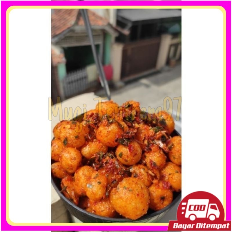 

cimol kering pedas daun jeruk 1kg super pedas keripik cimol