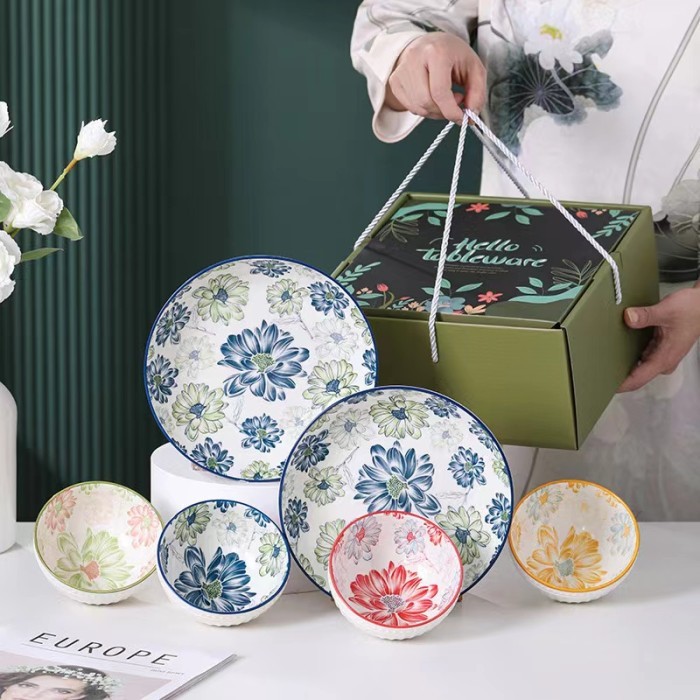

[Hampers dan Souvenir] Piring Mangkuk japanese style bowl keramik/Kado - Hazel 2P 4M