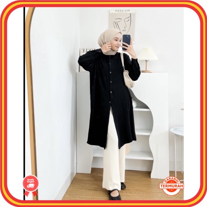 Tunik Muslim Wanita Keren Premium Berkualitas Style Korea /PROMO LAUDYA TUNIK/LONG TUNIK CRINKLE AIR