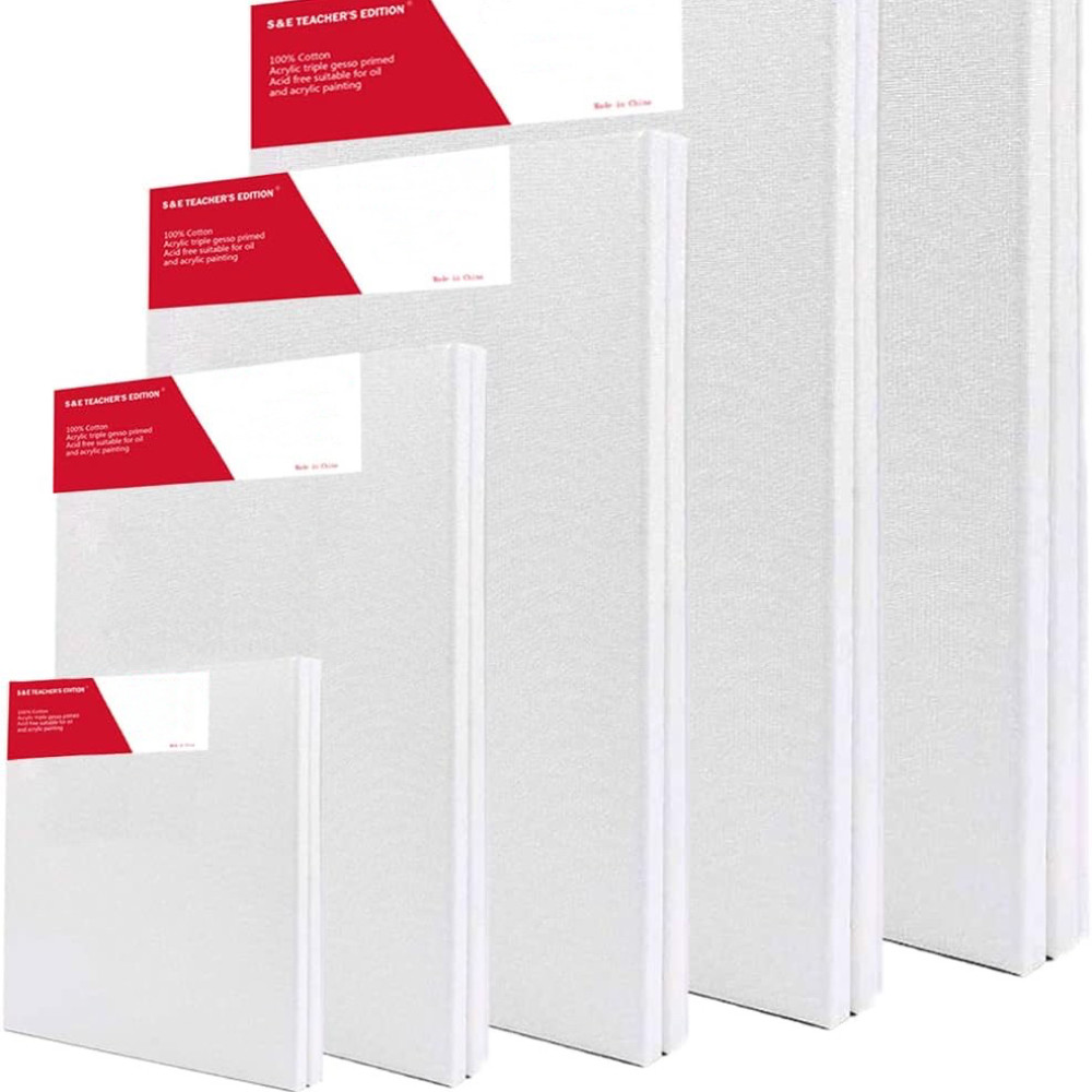 

4 Packs of Blank Canvas, 100% Cotton Primer Artist Framed Canvas, Used for Acrylic, Oil Painting, and Other Painting Media