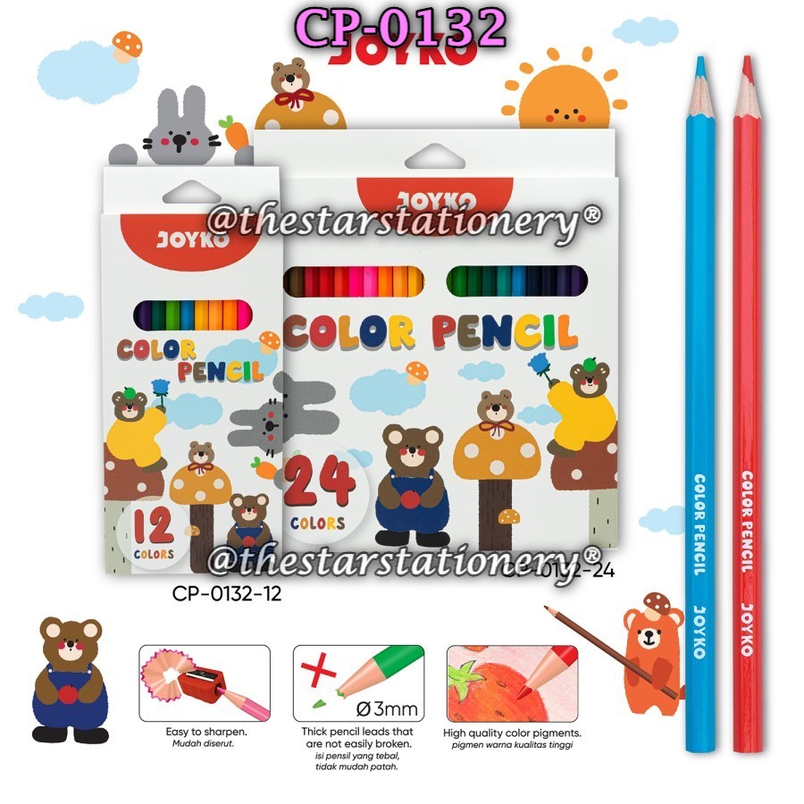 

(1 Set) Pensil Warna JOYKO CP-0132-24 CP-0132-12 Panjang / Color Pencil Pensil Warna Joyko CP-0132