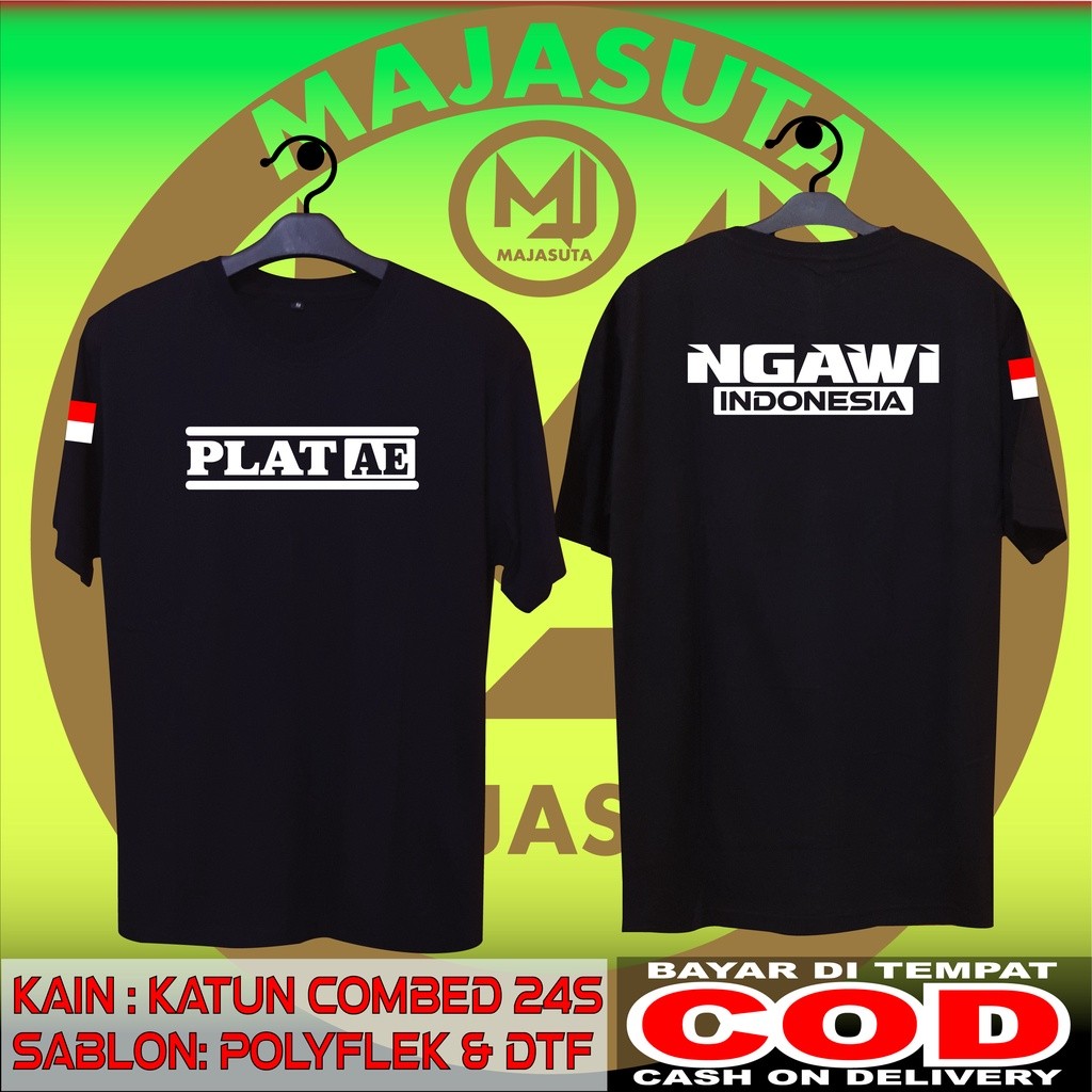 KAOS PLAT AE NGAWI KINI DENGAN FONT BARU LEBIH KEREN//KATUN COMBED 24S BISA COD//KAOS DISTRO//KAOS K