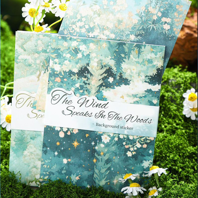 

4Style 10Pcs/bag Mountain Forest Theme Background Material Paper DIY Handbook Scrapbook Wall Glass Bottle Photo Frame Decoration