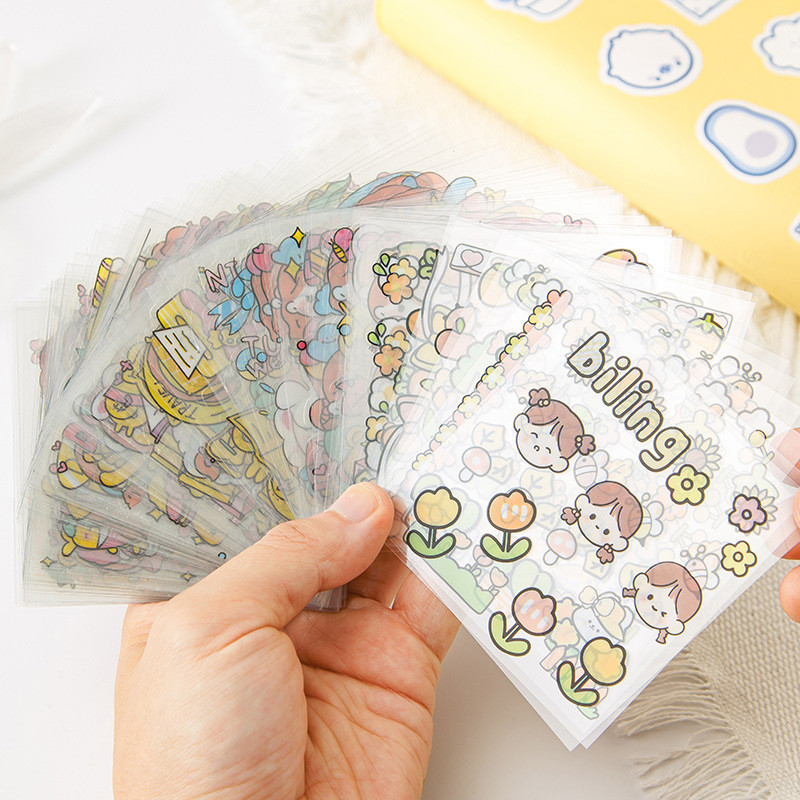 

Stiker Kartun Korea Set Stiker Dekoratif DIY Tahan Air Mengkilap—Hibio Present