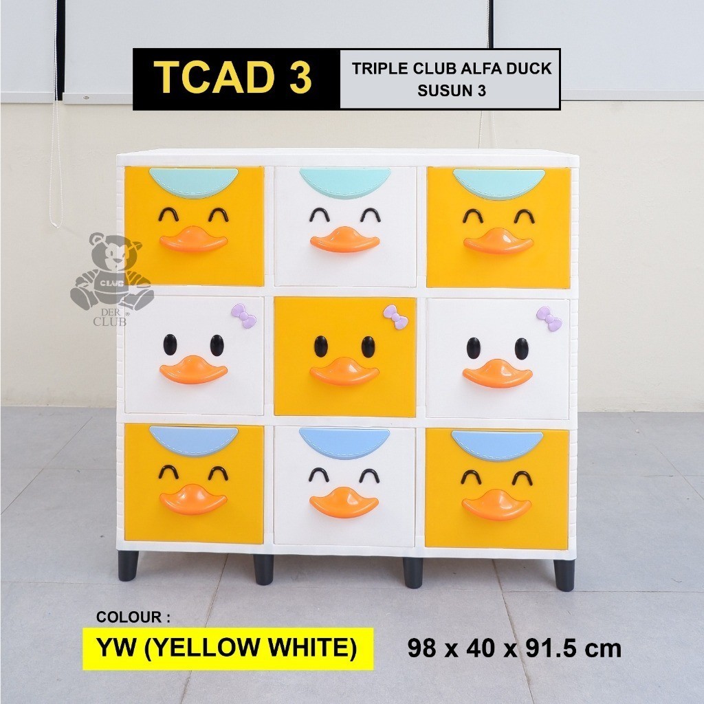 TRIPLE CLUB ALFA DUCK (CAD) 2 Susun dan 3 Susun - Lemari plastik Club Pintu Triple | Lemari Serbagun