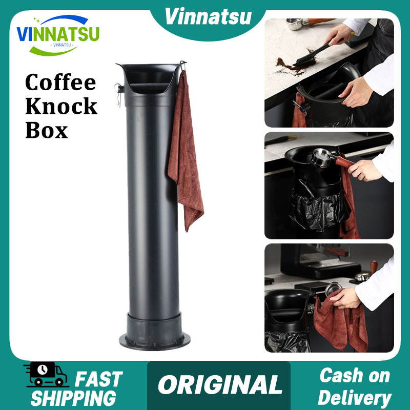 

Vinnatsu Standing Coffee Knock Box Waste Container Coffee Waste Bin Wadah Ampas Kopi Anti Slip