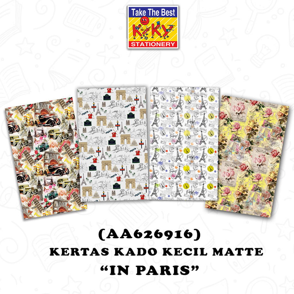 

10 Lembar Kertas Kado IN PARIS By Kiky