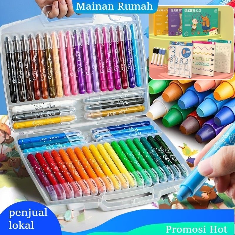 

[Local Delivery] Crayon Greebel 48 Warna / Oil Pastel Greebel 36 Warna / Mata Sedang Silky Crayon / Water Soluble Crayons