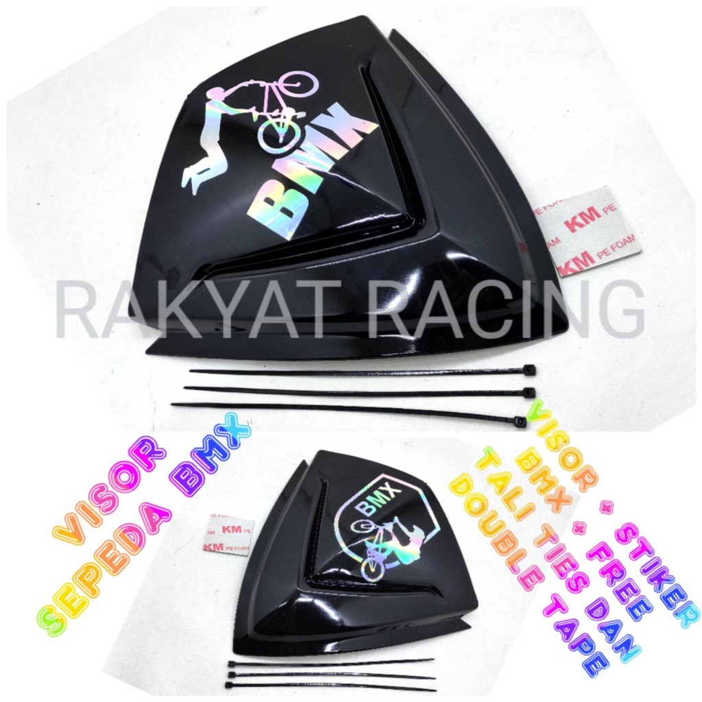 VISOR SEPEDA BMX + STIKER BMX+ FREE TALI TIES DAN DOUBLE TAPE PEMASANGAN - COCOK UNTUK SEPEDA BMX DA