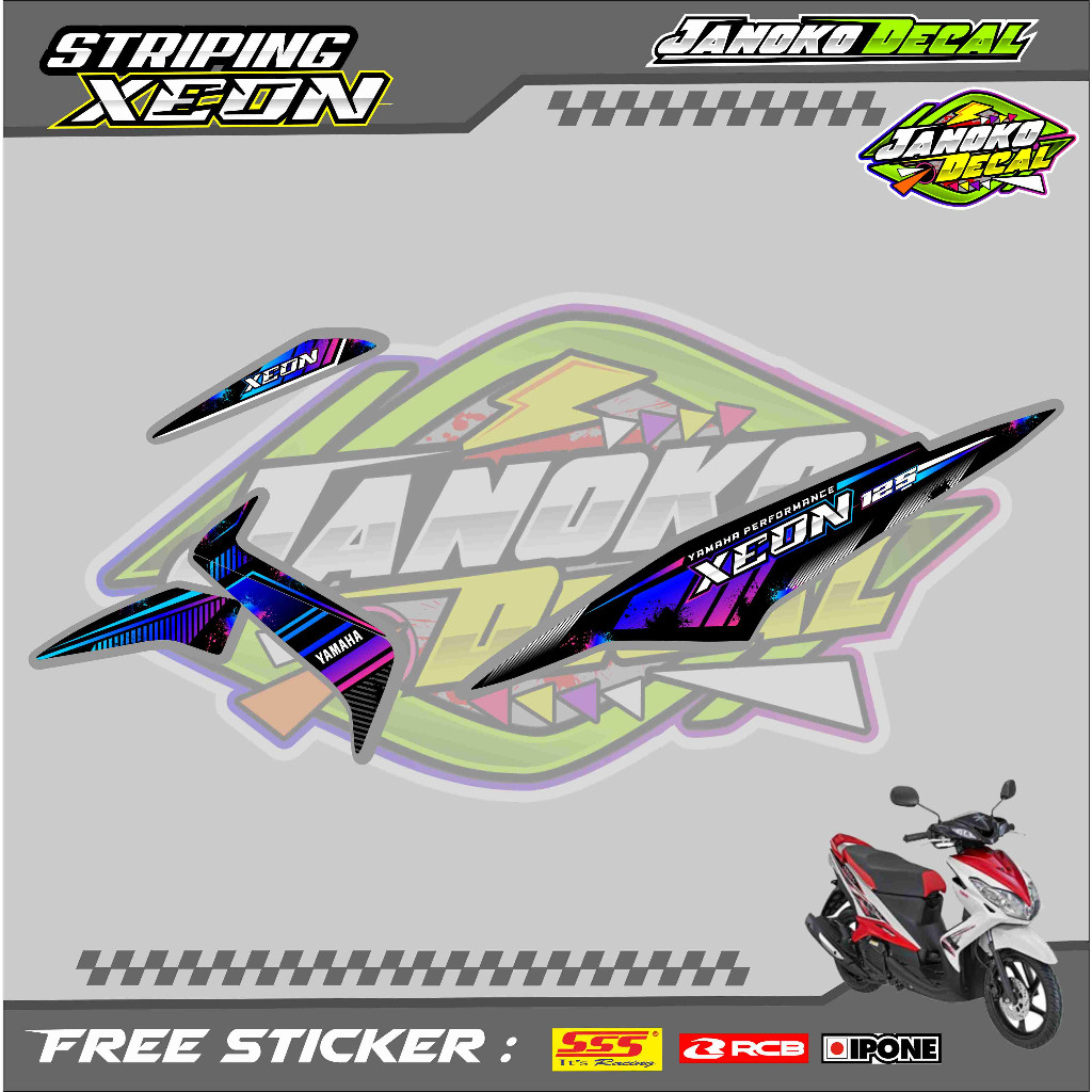 STRIPING VARIASI LIST YAMAHA XEON / STICKER VARIASI MOTOR XEON