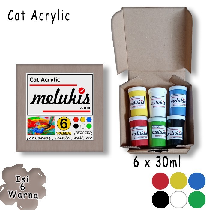 

Cat Acrylic / Akrilik Murah Isi 6 Warna 30ml