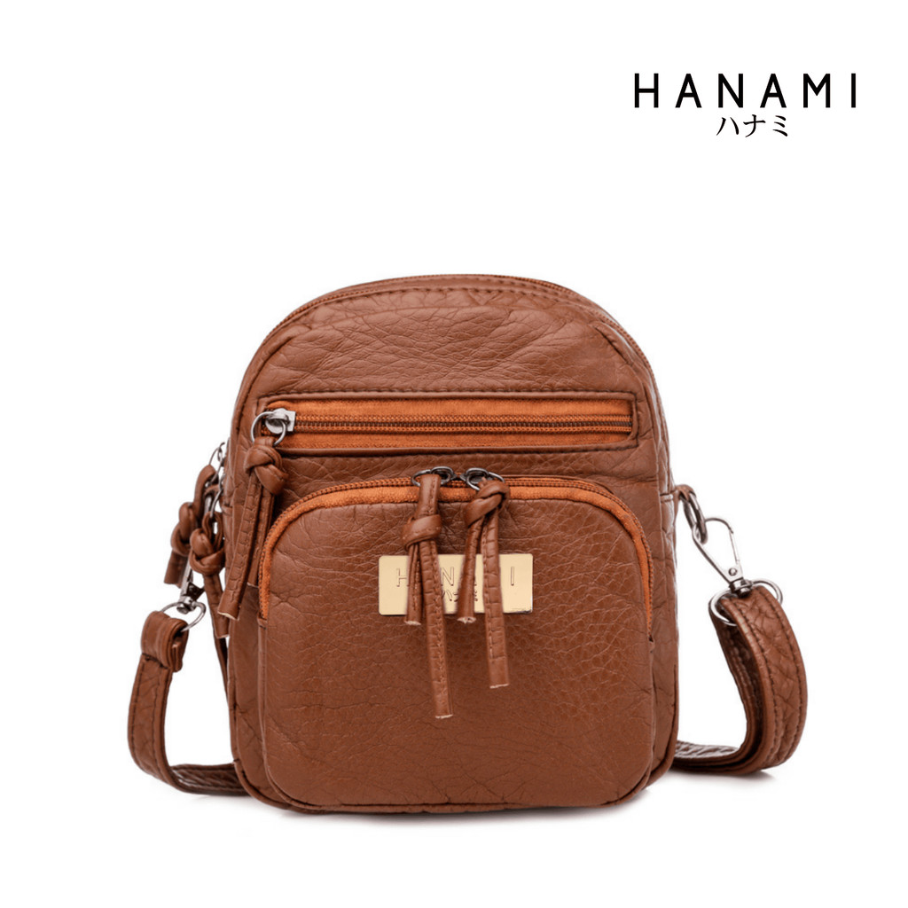 HANAMI Tas Selempang Wanita Kulit Hecana Premium Ori Sling Bag Korea Remaja Simple Batam Branded Mur