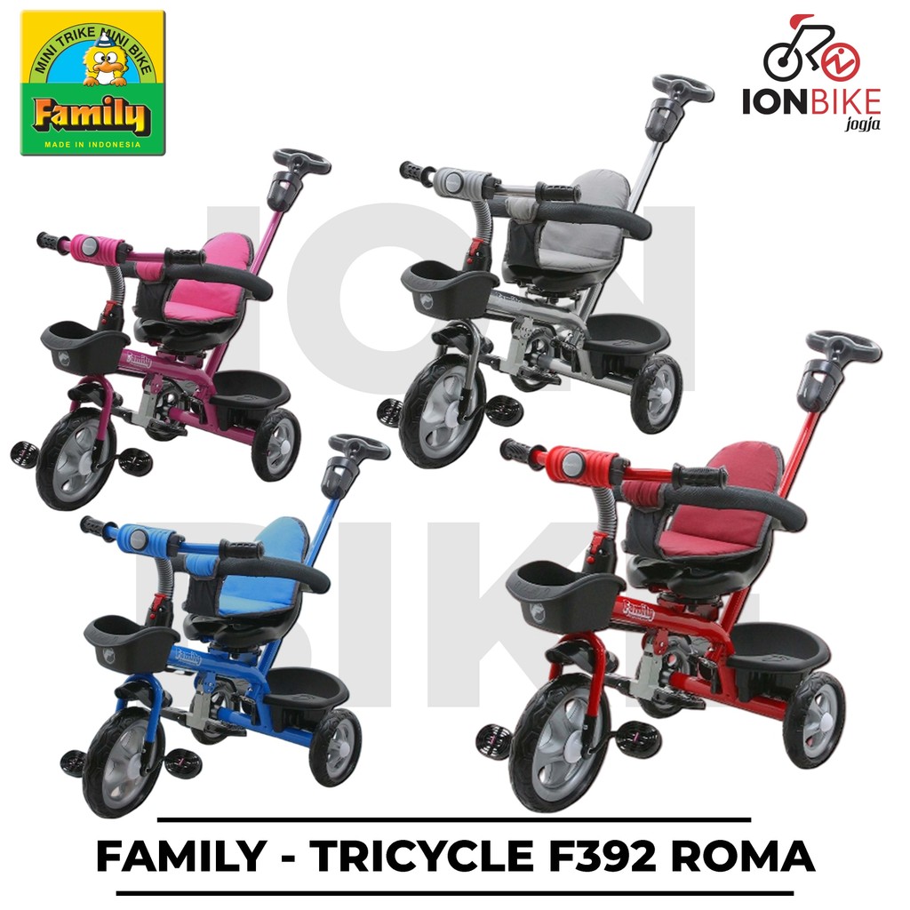Tricycle Family F392 ROMA Sepeda Roda Tiga Anak Stroller Dorong Mainan F 392 Tri-Cycle Bayi Harga Mu