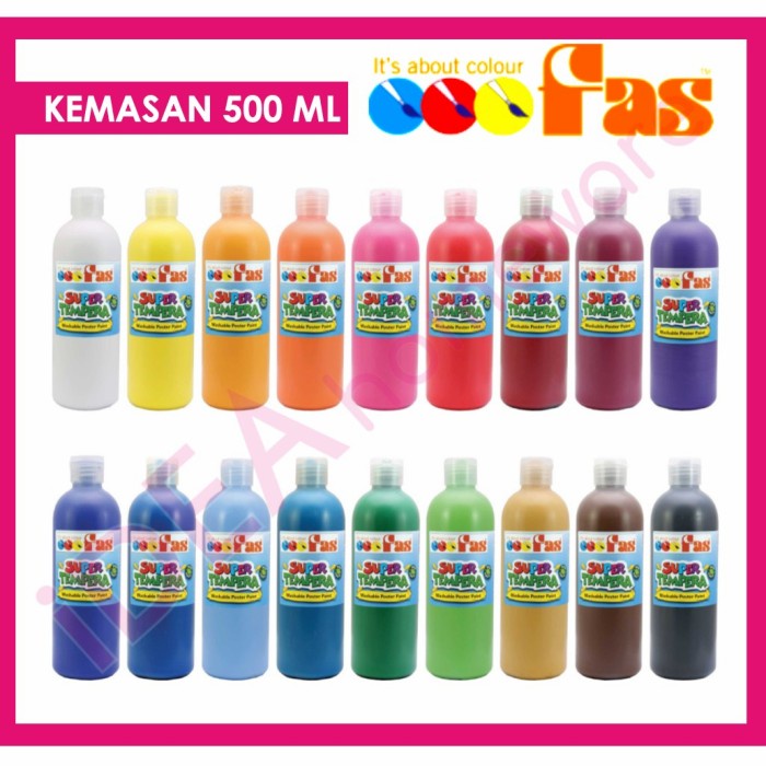 

[SL-0927] Fas Super Tempera 500 ml Cat Air Poster Finger Paint Washable Impor - Briliant Red