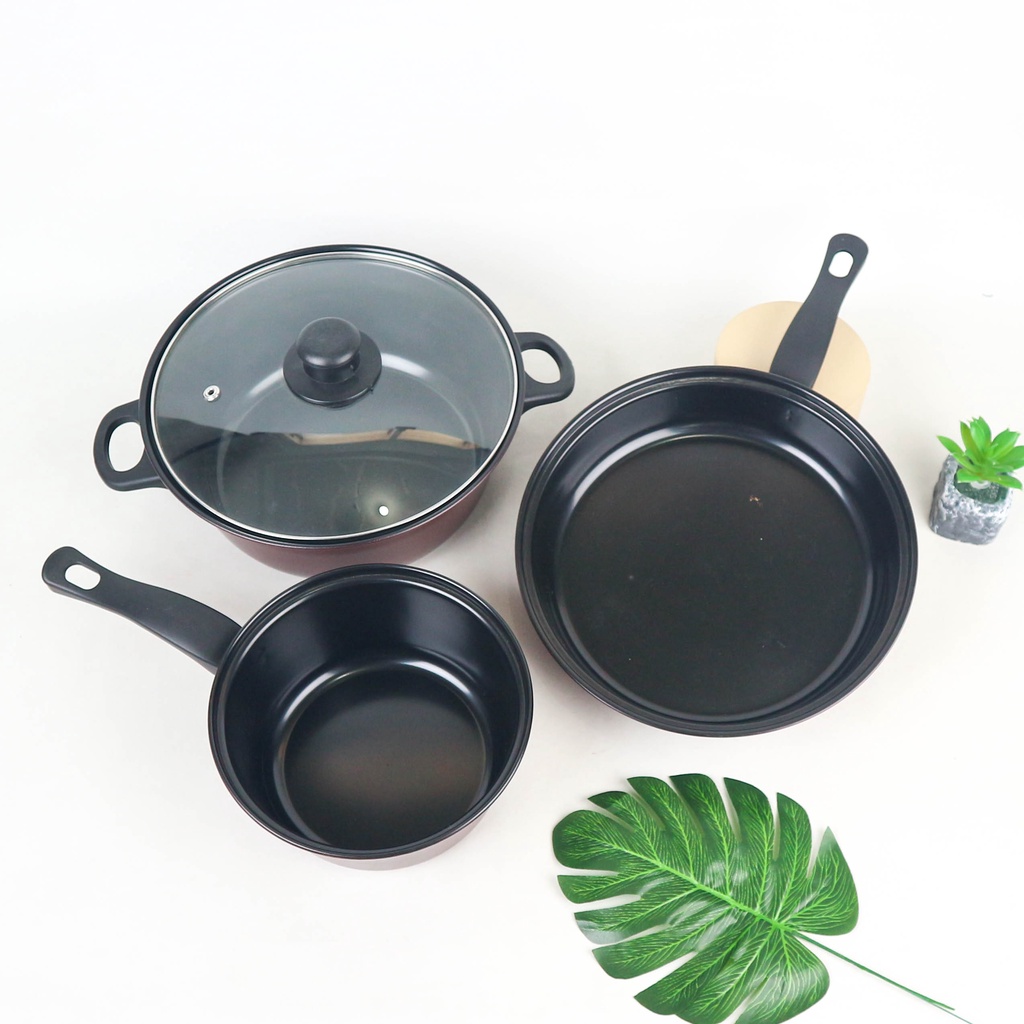 Panci Set 3pcs Multifungsi Anti Lengket