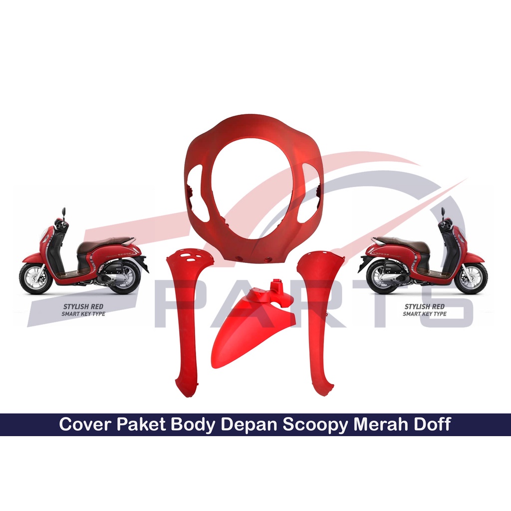 Cover full Body Depan sayap samping kanan kiri spakbor depan tameng lampu Scoopy K2F tahun 2021-2024