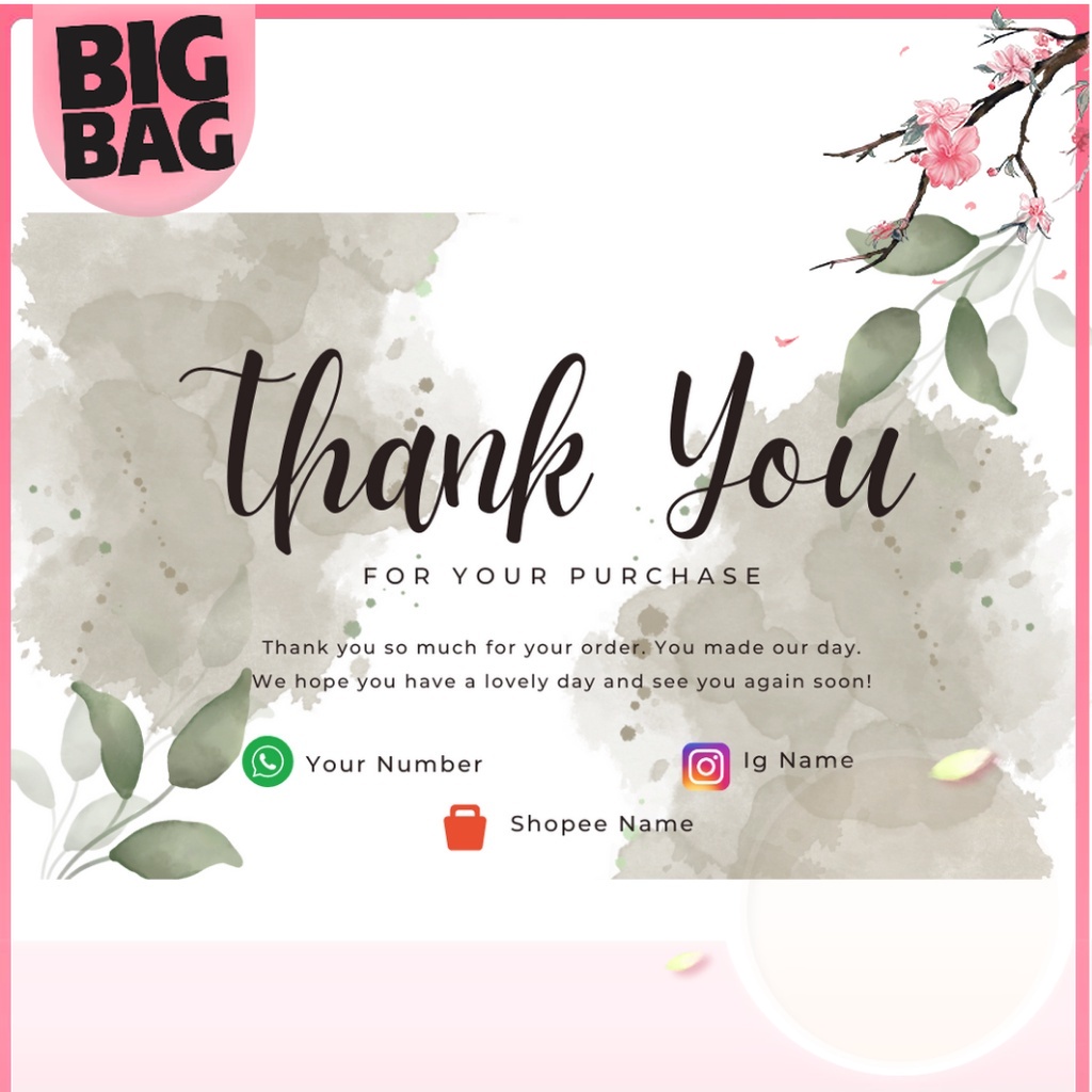 

Bigbag - THANKS CARD FLOWER Greeting Card Aesthetic Polos Blank Card