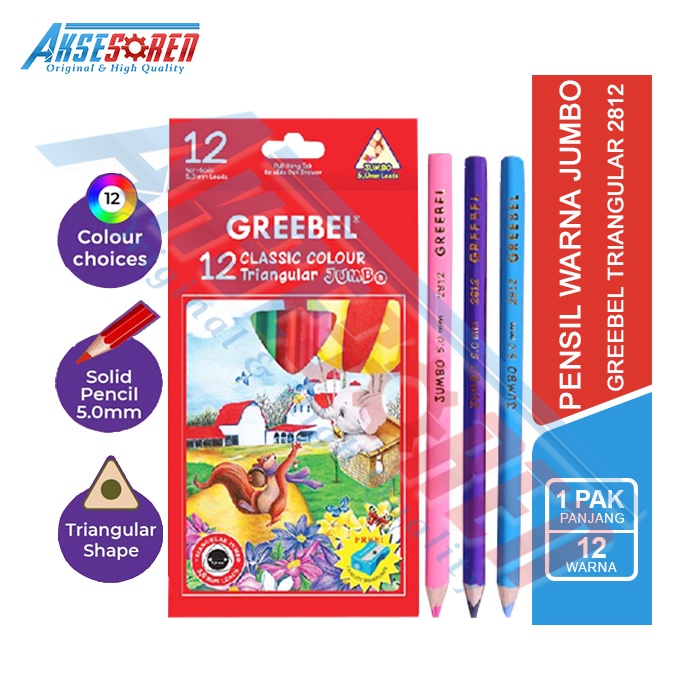 

Aksesoren Pensil Warna Jumbo [Greebel Triangular-2812] / Pengsil Warna Warni / Pencil Gambar Melukis Mewarnai / Colors Pencils