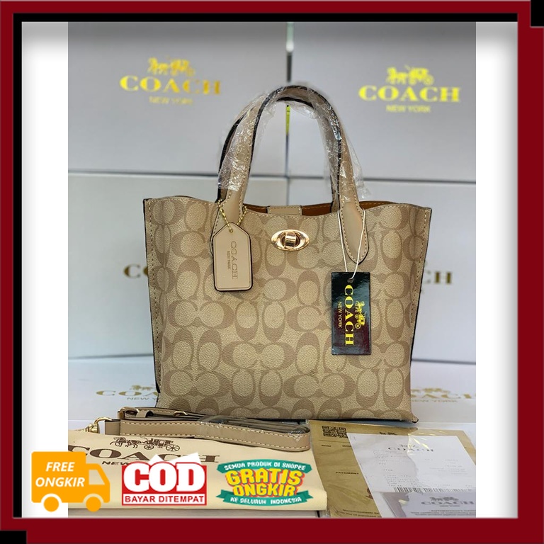 TAS WANITA KEREN IMPORT KEKINIAN MURAH MERIAH /[FREE BOX] COACH WOMEN'S SHOULDER BAG PREMIUM MATERIA
