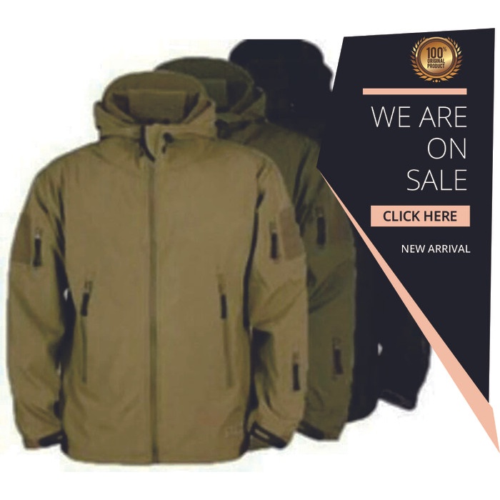 [Best Seller] JAKET TAD ORIGINAL IMPORT TACTICAL ARMY / JAKET GUNUNG/ JAKET MOTOR - BLACK, M