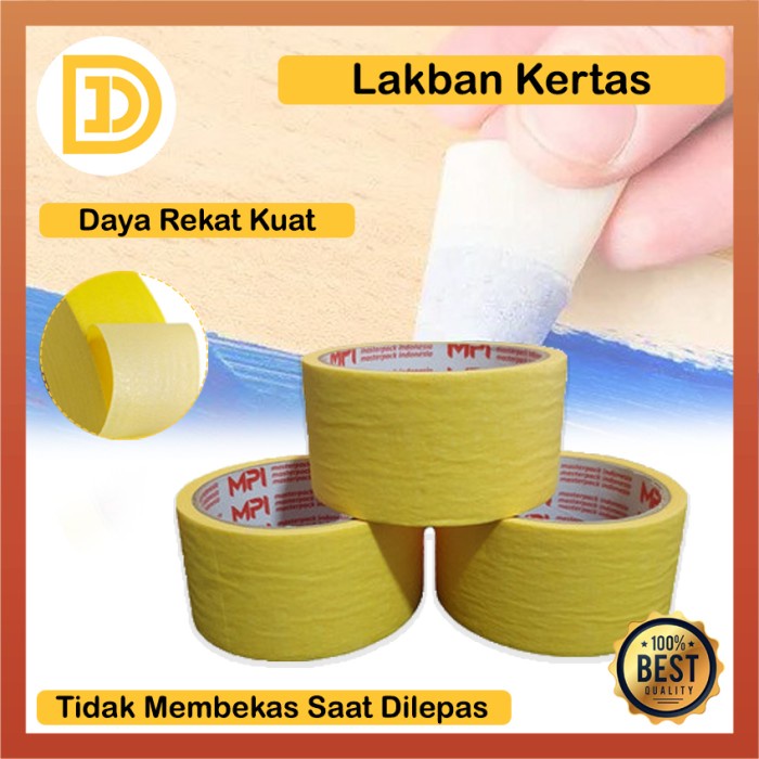 

Lakban Kertas 1/2 inch 1 inch 2 inch Selotip Masking Tape Perekat Kertas Pembaras Cat Serbaguna Tidak Meninggalkan Bekas