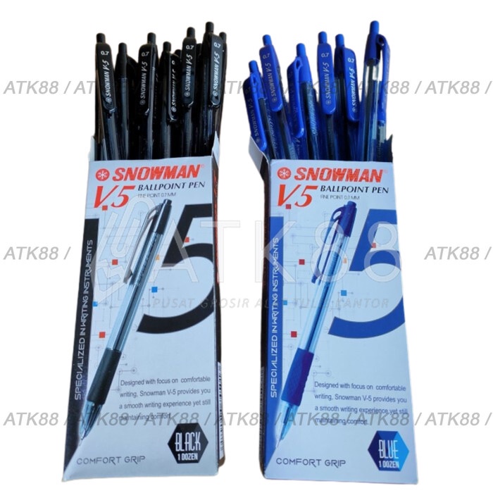 

Ballpoint / Pulpen Snowman V5 1 Pak / 12 pcs - Biru