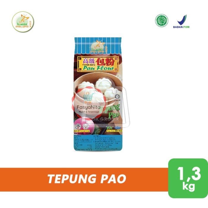 

Tepung Pao Happy Grass / Tepung Bakpao / Pau Flour Premium (1,3 Kg) - FasyAnita Mart Denpasar