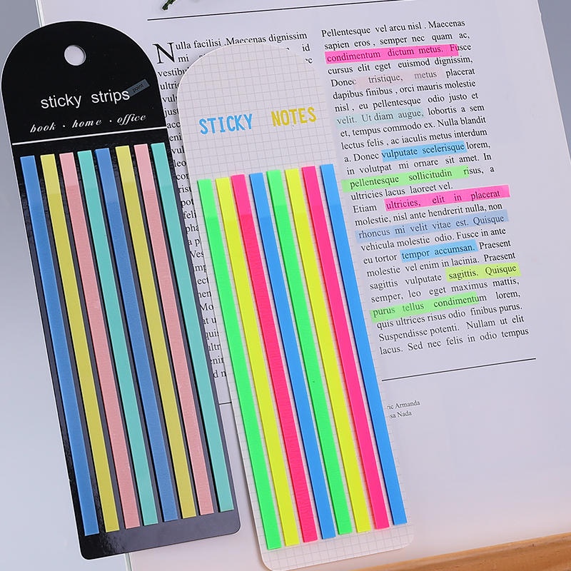

❤️COD 160 Lembar STRIP Transparan Sticky Note / Transparent Highlighter Penanda Buku Anotasi Long Panjang Stripe PET -Yy