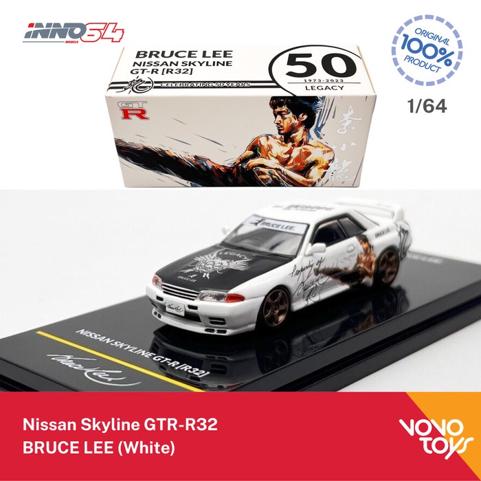 Inno 1/64 Nissan Skyline GTR-R32 BRUCE LEE White Inno64 x Tiny
