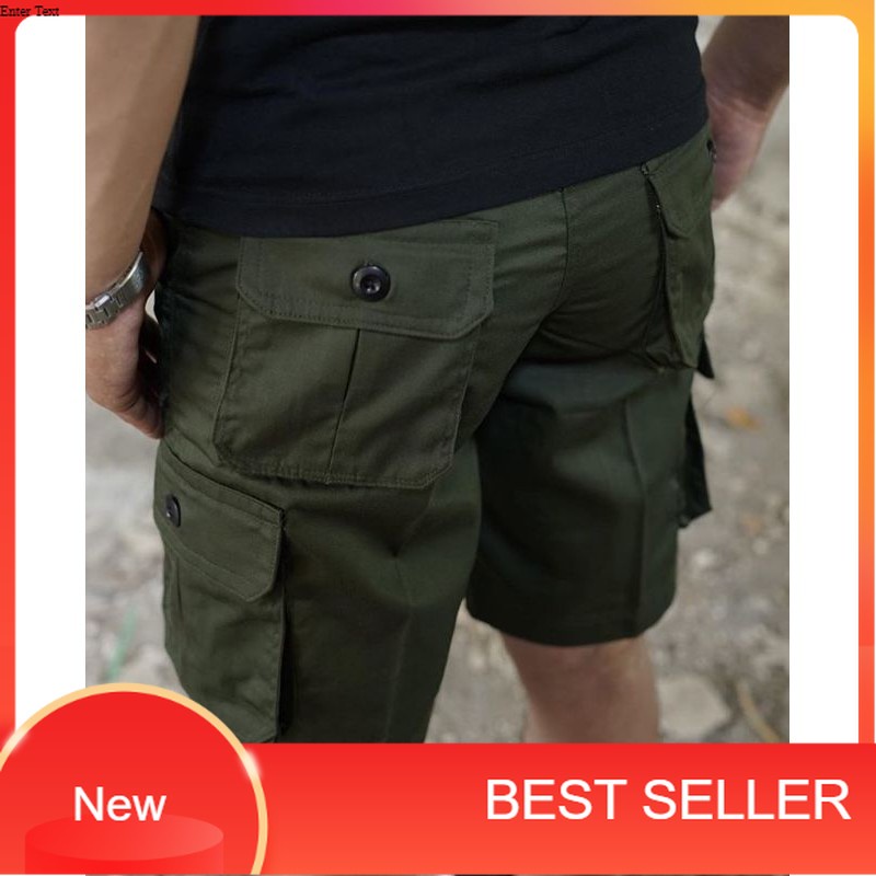 Celana cargo pendek Sporty bhn American drill/ biru telur asin