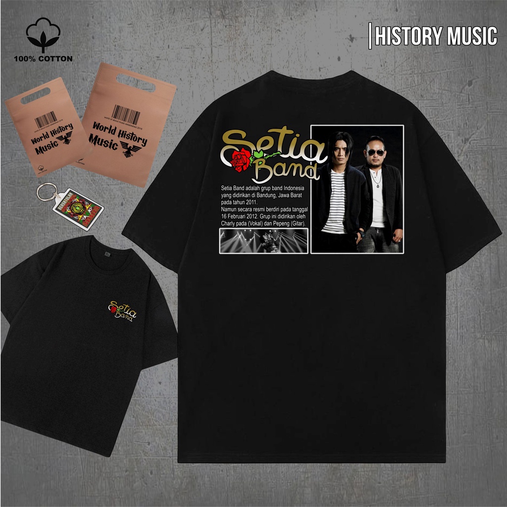 Kaos SETIA BAND Band Music Katun Asli Plastisol Premium
