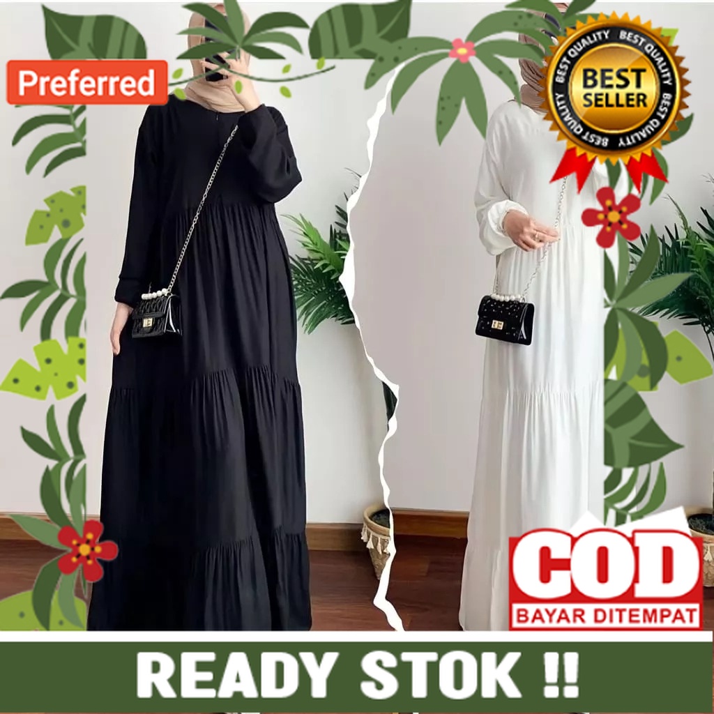 GAMIS POLOS CRINGKLE CANDA REMPEL 3 SUSUN GAMIS MUSLIMAH JUMBO KEKINIAN 2023// S M L XL XXL XXL UKUR