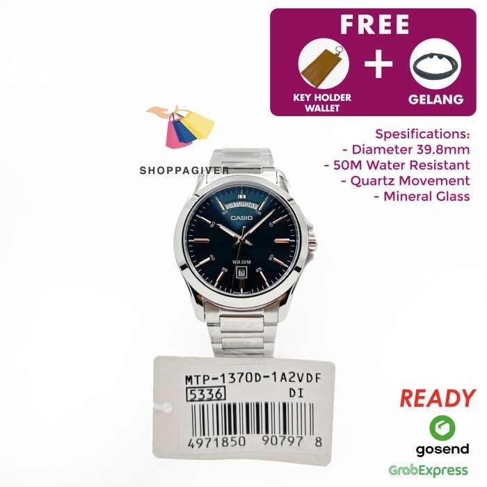 JAM TANGAN PRIA CASIO ORIGINAL MTP-1370D-1A2 / MTP-1370D-1A2VDF ANALOG