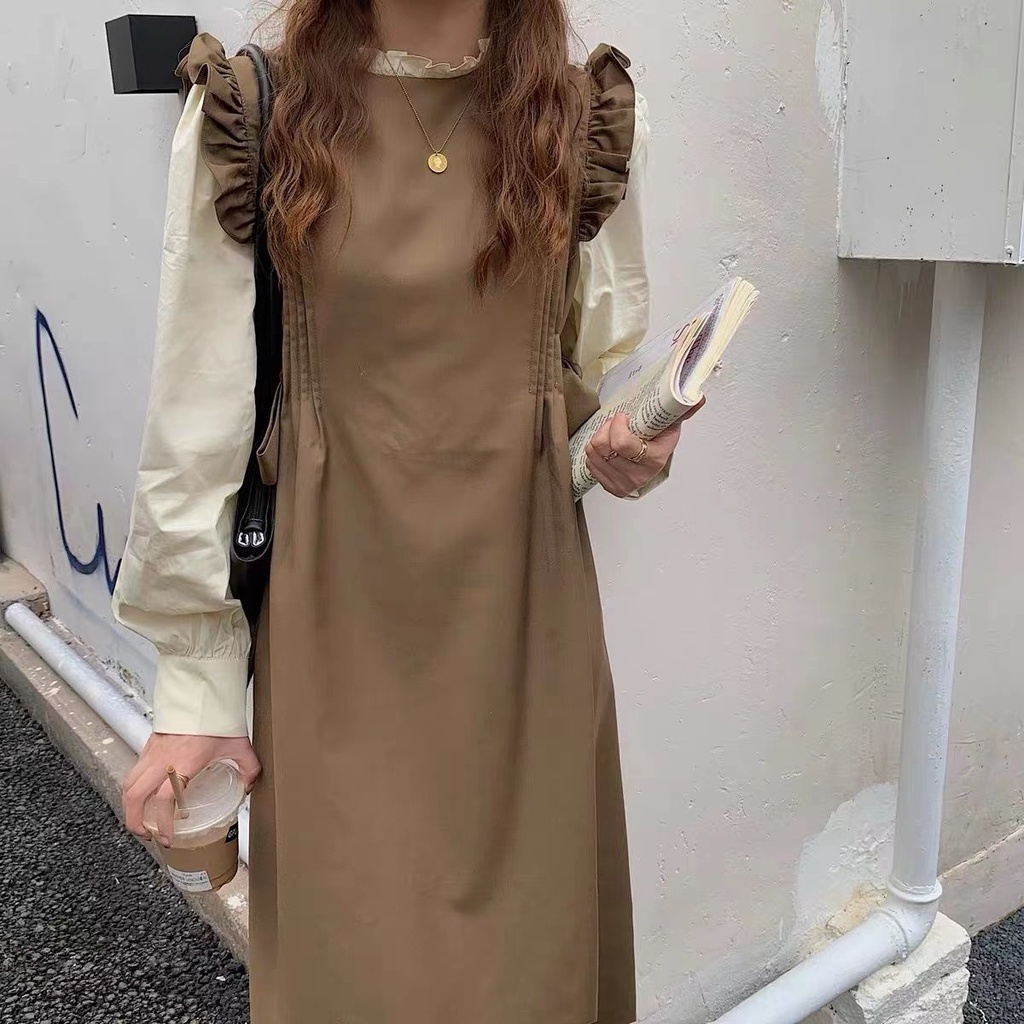 Korean Style Dress Women's Design Sense Long Sleeve Long Dress Children