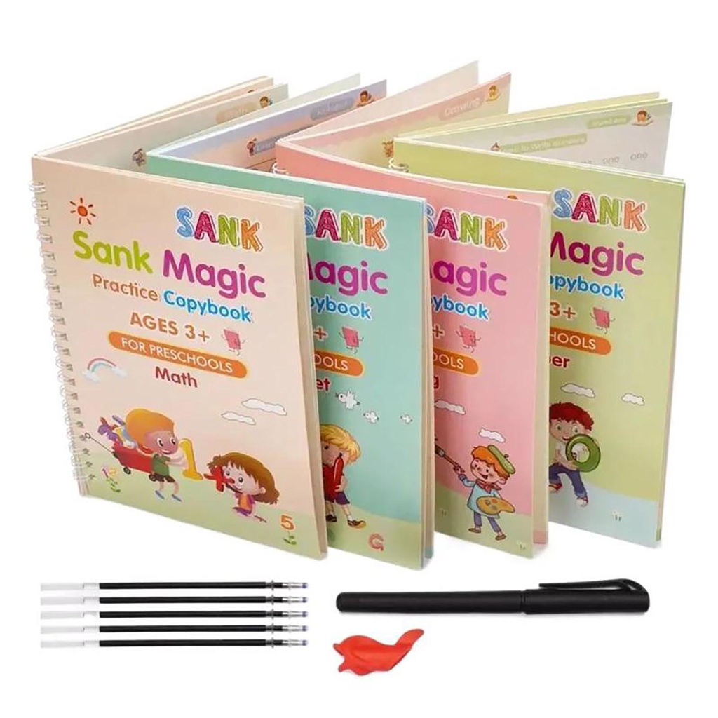 

Sank Magic Buku Tulis Ajaib Anak Kecil 1 Set Isi 4 Book + Pulpen Belajar Gambar Edukasi