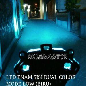 LED motor beat fi ixion megapro lampu depan utama motor 6 sisi terang - Biru