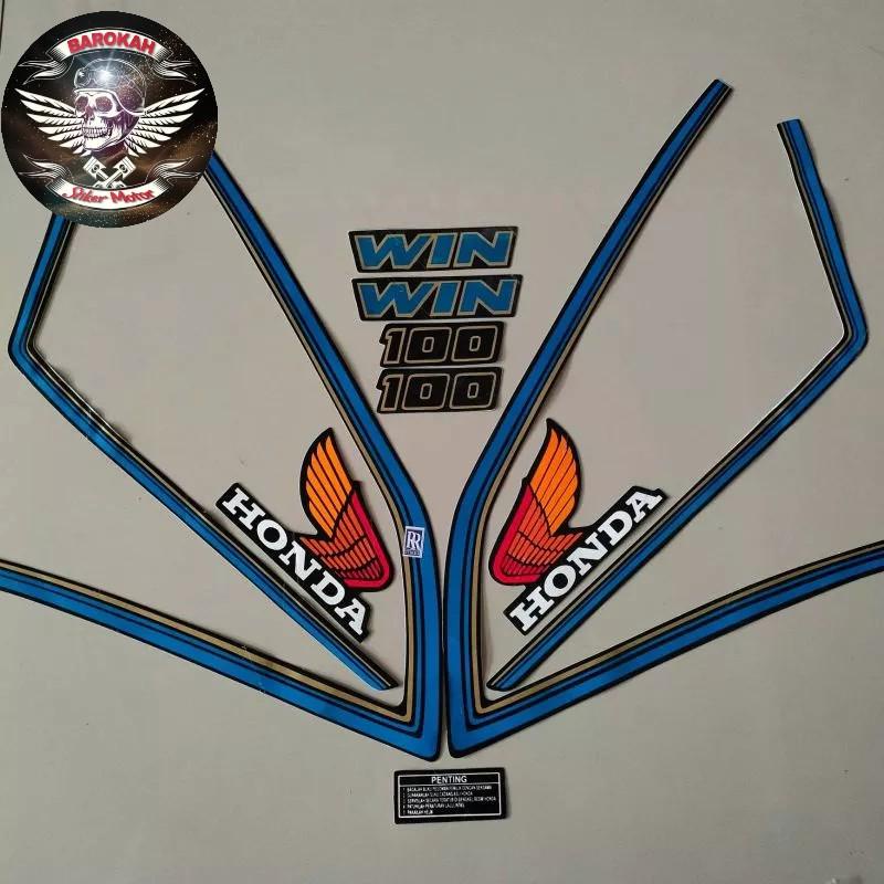 AJS AJS Striping Stiker  List motor honda win 100 hitam lis biru Bodi standar    Stiker Bisa Cod Ful