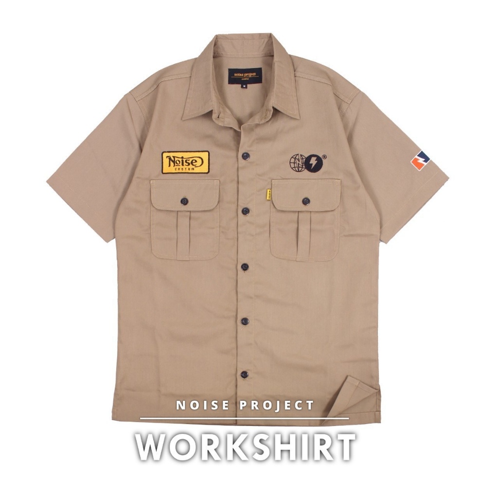 Wolverhampton Kemeja Pria Kekinian Bahan Canvas Drill Logo Bordir workshirt