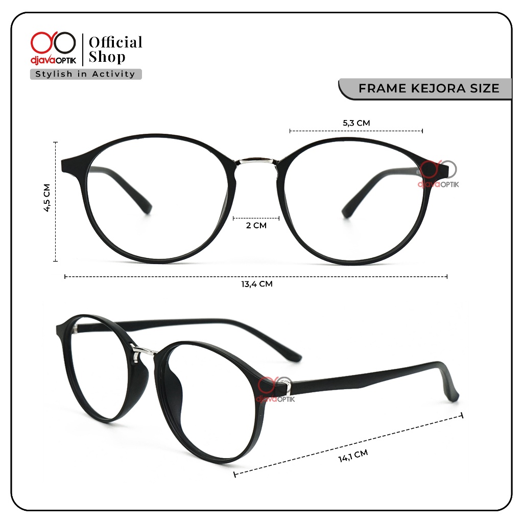 QU78EF DJAVA OPTIK - Frame Kejora - Kacamata Antiradiasi Lensa Minus Plus dan Cyl Kacamata Pria Wanita