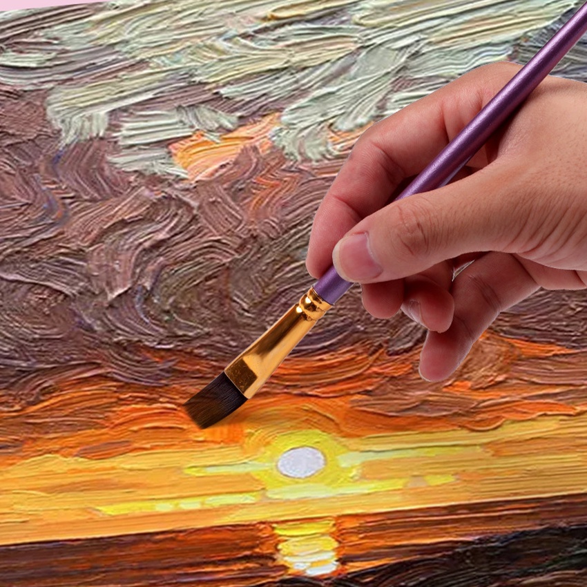 10Pcs/Set Kuas Lukis / Set Kuas Melukis Cat Air Untuk Melukis Dengan Cat Air, Cat Akrilik, Cat