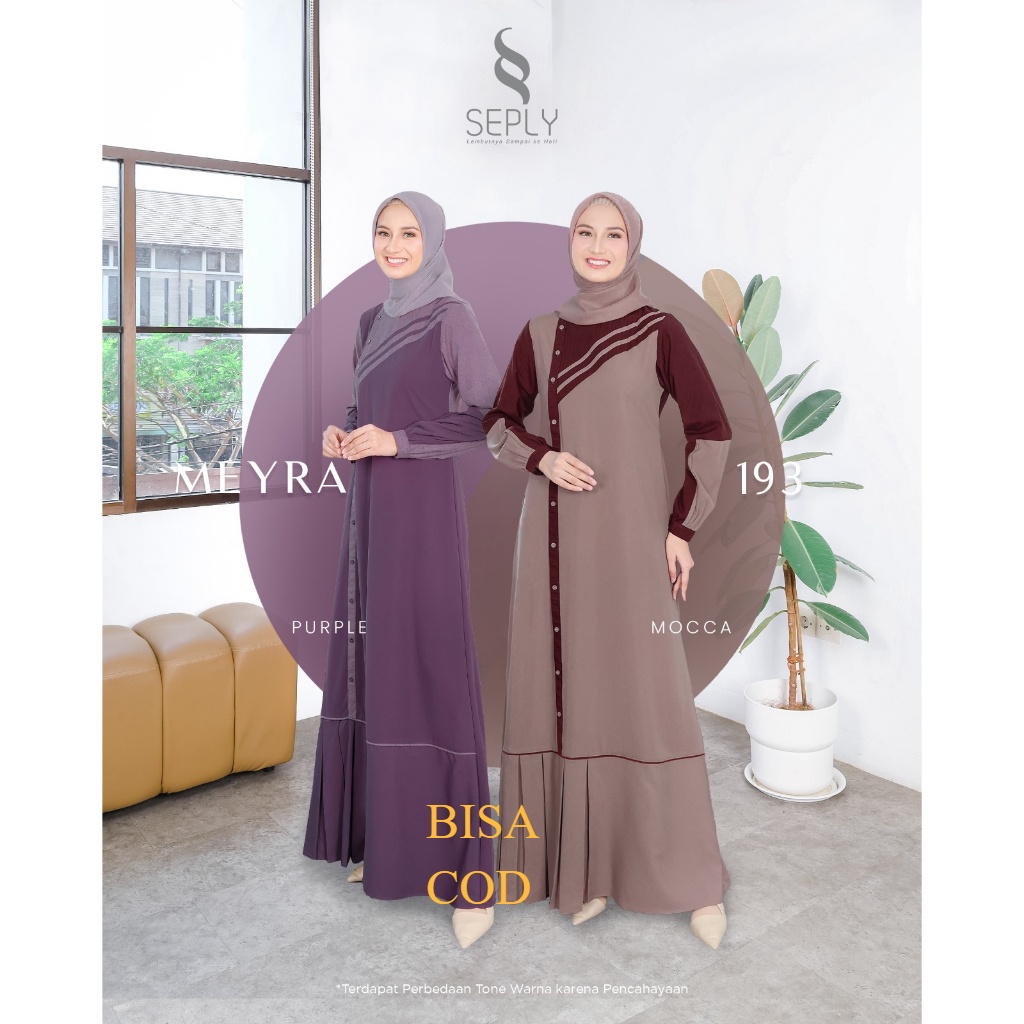 Gamis SEPLY Terbaru Meyra 193 Mocca dan purple
