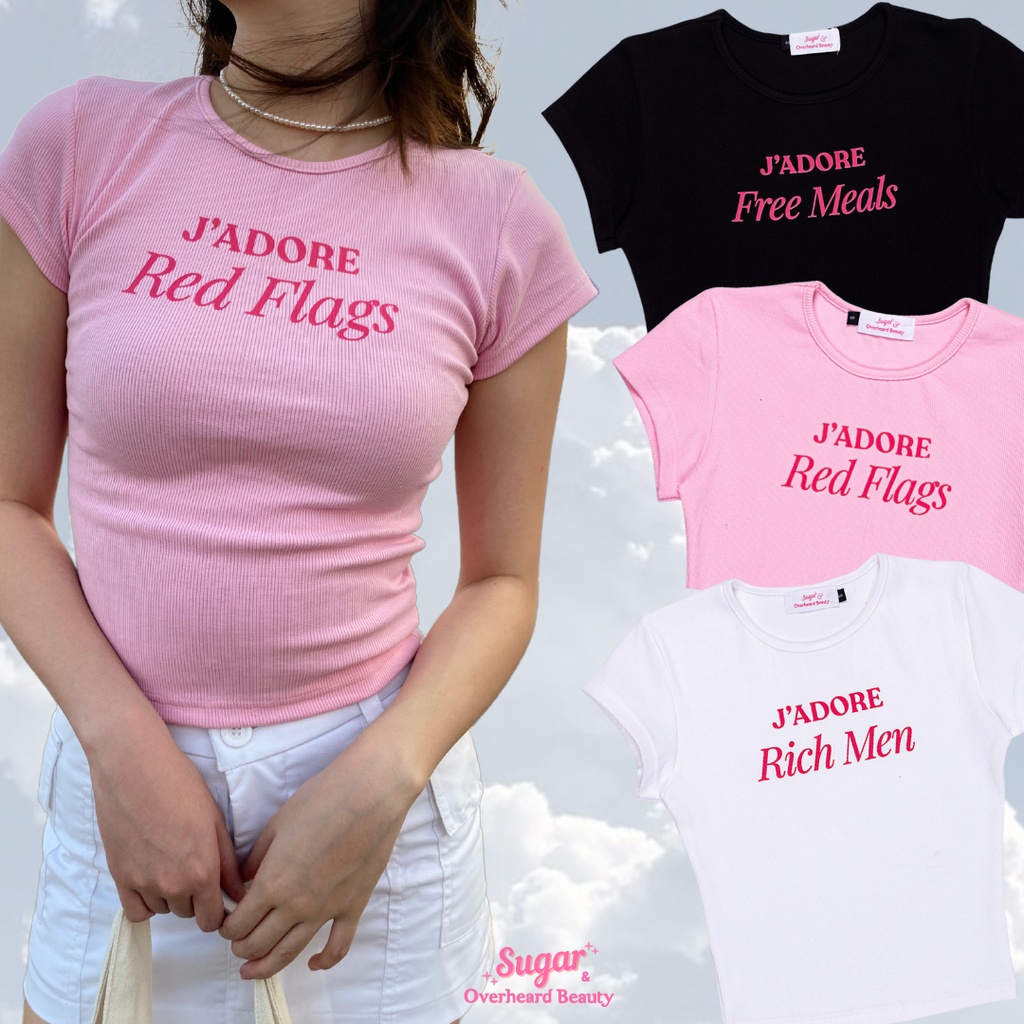 Shewearssugar J'adore Baby Tee | Atasan Pakaian Wanita