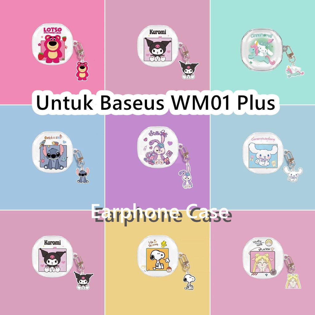 inovasi Untuk Baseus Encok WM01 Plus Case Gadis cantik transparan yang menyenangkan Soft Silicone Ea