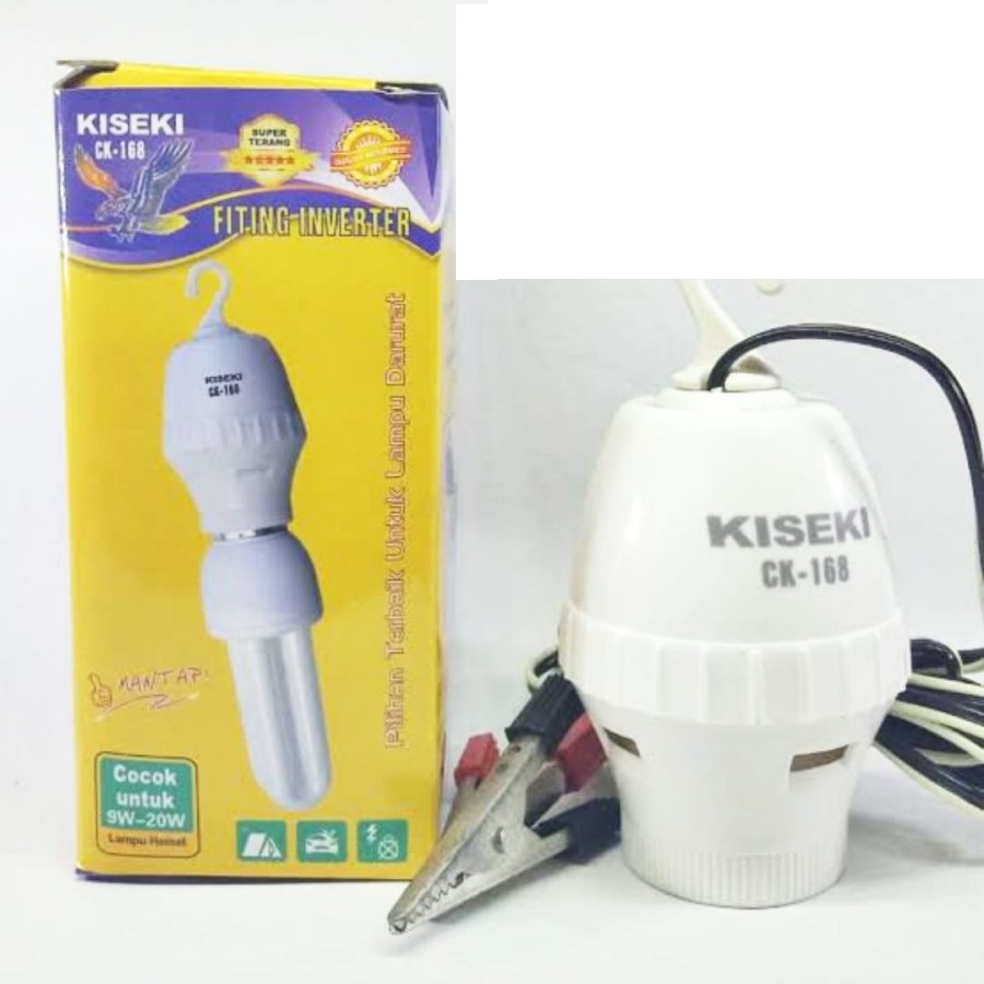 Fitting Inverter 12V To 220V Fiting Lampu Aki Pengubah DC 12V Ke AC 220V E27